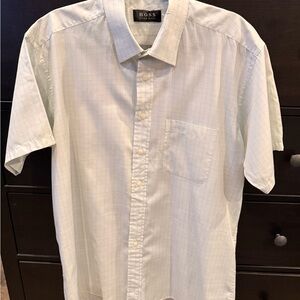 Boss Men's Light Blue Casual Button Down Shirt